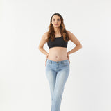 Mid Rise Slim Straight Jeans