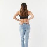 Mid Rise Slim Straight Jeans