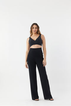 Crepe Straight Leg Pants