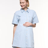 Luna Denim Shirt  Maternity Dress