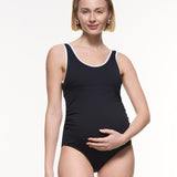 Scooped Neck One Piece Maternity Swimsuit