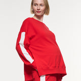 Side Split Stripe Cotton Top