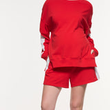 Side Split Stripe Cotton Top