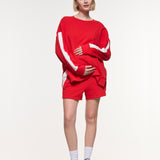 Side Split Stripe Cotton Top